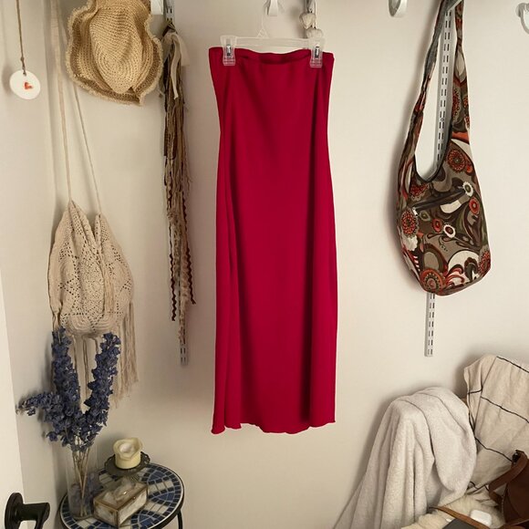 Strapless Chiffon Midi Dress - Picture 3 of 4